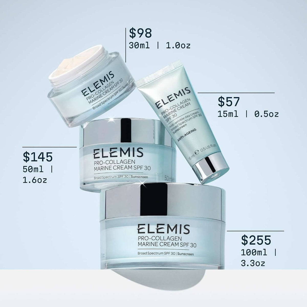 ELEMIS Pro-Collagen Marine Cream SPF 30, Lightweight Anti-Wrinkle Daily Facial Moisturizer