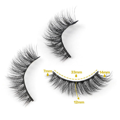 Fake Eyelashes Natural Look Fluffy Wispy False Lashes Cat-Eye Lashes with Thin Band Lightweight Fake Lashes 10 Pairs Pack