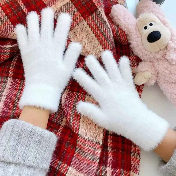 Women’s Plush Winter Gloves – Soft, Warm & Cozy
